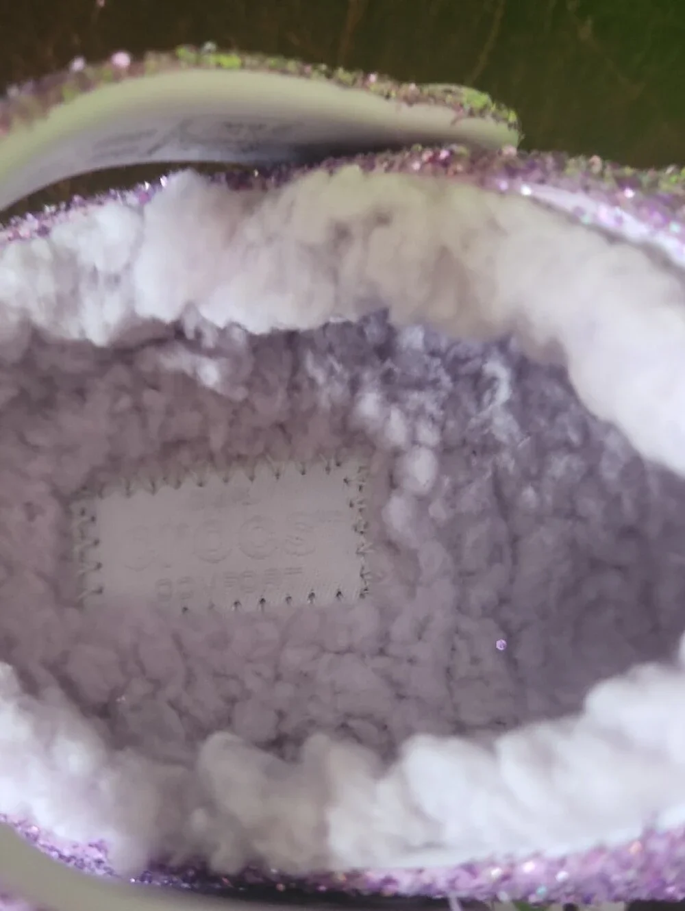 CROCS Kids Glitter Lavender Mary Jane Clogs
